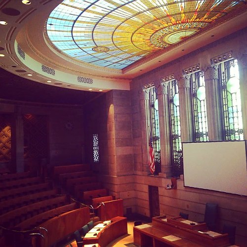 architecture-buffalo:Buffalo’s City Hall is a stunning example of Art Deco Architecture. Motifs of N
