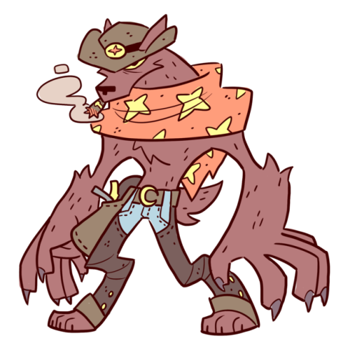 droolingdemon:cowboy werewolf sketch