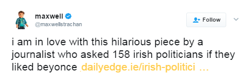 rapunzel-corona-lite:  black-to-the-bones:  black-to-the-bones: I’m John Brassil OMG   All of the evidence over the years points to Irish people love Beyonce