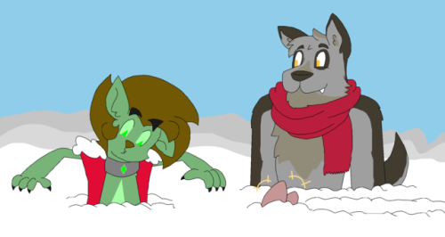 ask-wisp-the-diamond-dog: Day 7 - Outside__________________________ Wisp:  Woof, it’s pretty deep here… how are you doing, Cindy? Cindy:  Heehehehe~! Wisp:  Good to hear. And with special guest Freckles from @ask-wiggles‘s @ask-king-sombra 