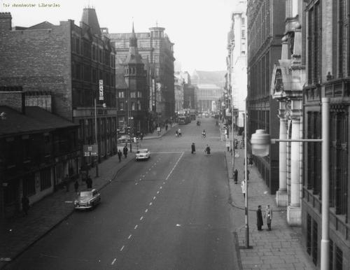 Oxford Road from Oxford Road Bridge 1959 Refuge Assurance Building on the rightWhitworth Street West