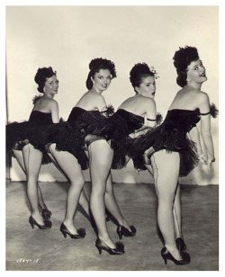 Vintage 50’S-Era Photograph Features A Quartet Of Showgirls Posing Backstage, At