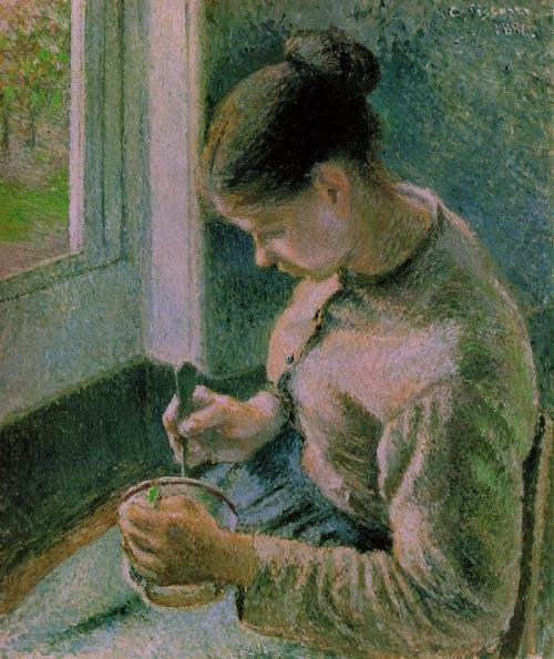 Peasant Girl Drinking Her Coffee, Camille Pissarro, 1881Happy National Coffee Day!