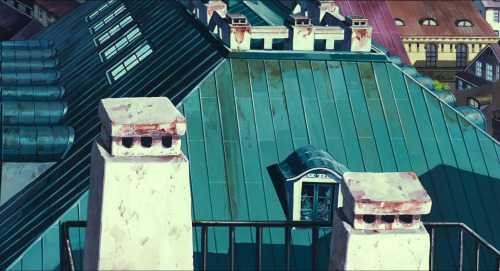 ghibli-collector:Koriko Town Rooftops - Kiki’s Delivery Service - Hayao Miyazaki (1989)