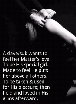 the-quiet-dominant:  hersir-hiskitten:  This. ~kitten  Isn’t that what a Dominant wants too?A best girl. A good girl. His girl. A woman he respects and whose beauty overwhelms him sometimes. A personal whore to use. A whipping post to beat. Someone