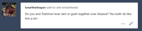 ask-eraserhead: T: Sorry, I don’t mean to intrude on your blog, but I couldn’t resist th