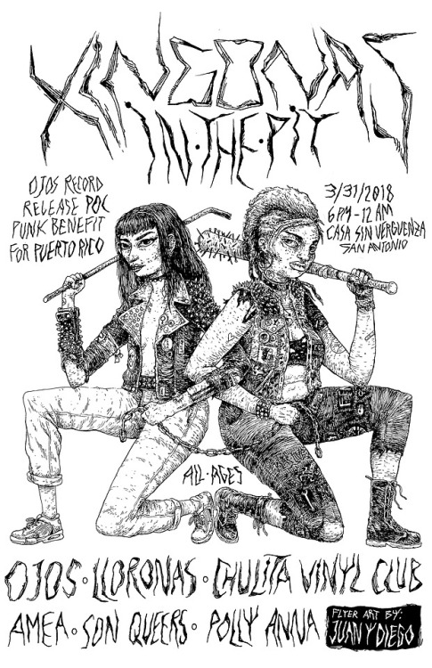 Flyer art for benefit show for Puerto Rico. Didn’t have chance to post it on time cause I was 