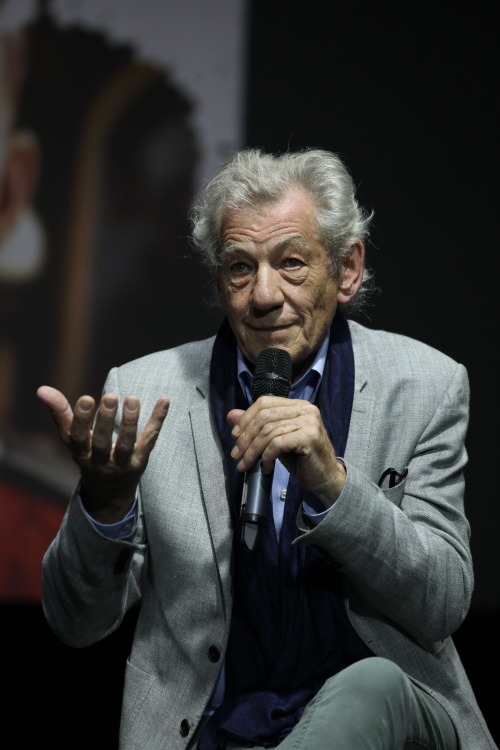 Sir Ian McKellen at Shakespearian Midsummer Night festival in Moscow. Q&A after Richard III scre