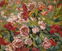 ce-sac-contient: Louis Valtat (1869-1952) - Parterre de pivoines et tulipes, ca 1906 Oil on burlap (81.2 x 100.3 cm) 