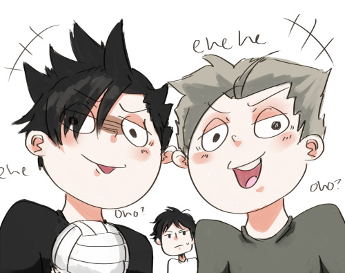blahblahhabah:  Haikyuu!! 30 Day Challenge:  4. Your favourite non-Karasuno character (or Karasuno character if your favourite character isn’t from Karausno).   Tie between Kuro and Bokuto! I love these two so much! （人´∀`*） 