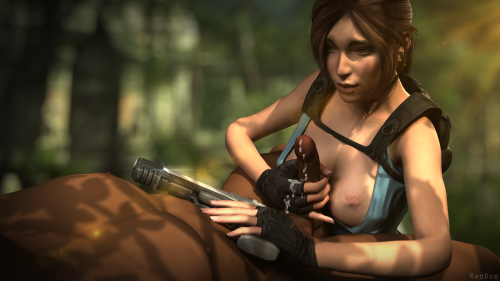 Porn sfmreddoe:  Lara met a very handy, new companion photos