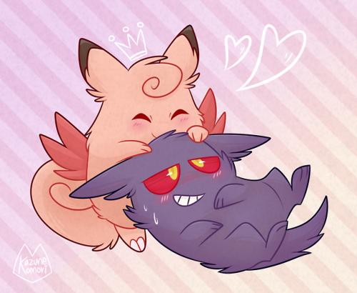 kazunekomori:Clefable and Gengar