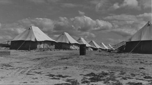 Refugee camp in Nuseirat (Palestine, 1945).  Work wasn&rsquo;t compulsory here, but the refugees had