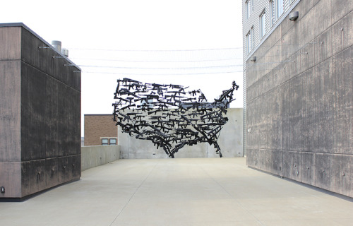 “ Gun Country
Artist Michael Murph has created Gun Country, a site specific installation that consists of 130 toy guns for the open art competition ArtPrize this year.
”