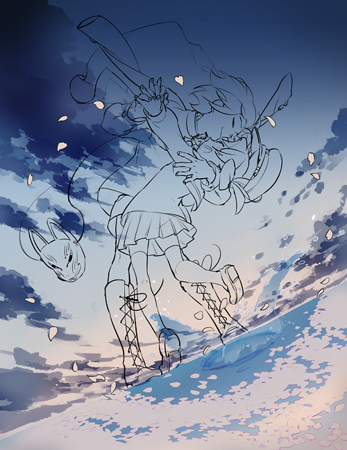 scribble-notes:今だってちゃんと楽しい…………………………………….下書きより前に「アタリ」→「下書きの下書き」という過程があるのですが、大変見苦しくてつらいので（私の心が）、省略しました。工程の8割位がCLIP