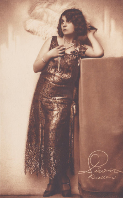 Pola Negri in Lamé Brocade, Unidentified RPPC, circa 1929, Baden, Germany