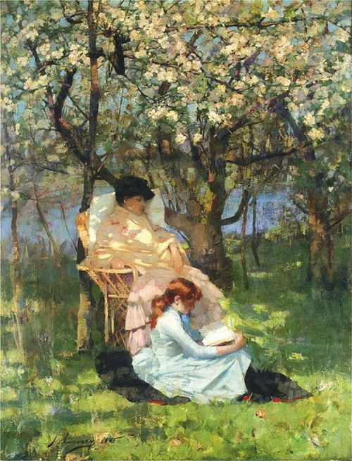 Convalescence in the Apple Orchard   -    Sir John Lavery  ,1885Irish, 1856–1941 Oil on canvas