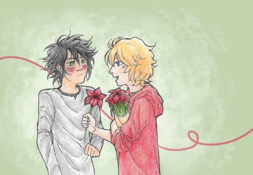 MikaYuu week, Day 1: Red; amaryllis{pride, shyness, strength of love}Mika went out of his way and bo
