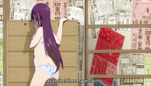 nowthatswhaticallanime:Quit being so perfect Senjougahara. 