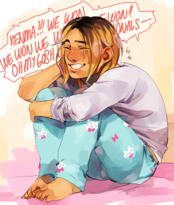 lokh:  not feelin so good so i drew kenma receiving the good word 