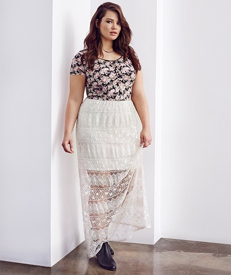 curveappeal:  Tara Lynn for Forever 21 38 inch bust, 34 inch waist, 46 inch hipsvia