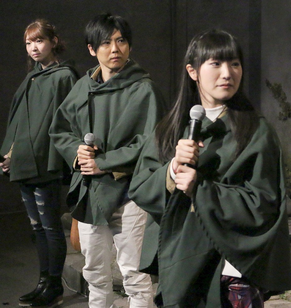 fuku-shuu:   Isayama Hajime, Kaji Yuuki (Eren), Ishikawa Yui (Mikasa), and Inoue