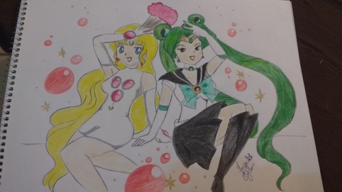 My first drawing ❤ Usagi x Esmeraude 