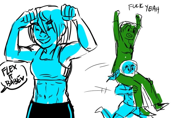 doribuki:  I HEARD TALK ABOUT BUFF KRISTA (ymirs so excited about getting piggy back