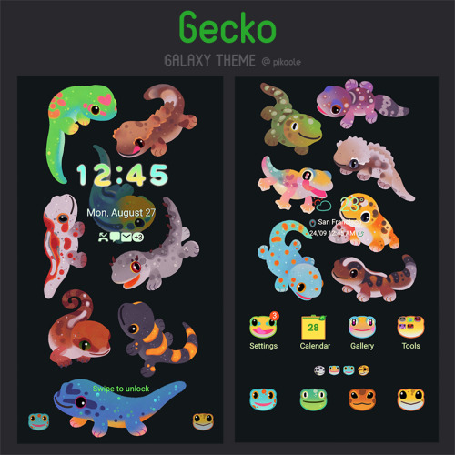 Gecko icon pack (iOS, desktop) / galaxy themes / LINE themes