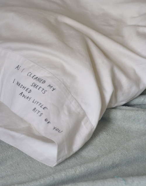 tiredtalk:  morning after thoughts about the impermanence of a hook up written in permanent marker in the places he touched  by Lindsay Bottos 