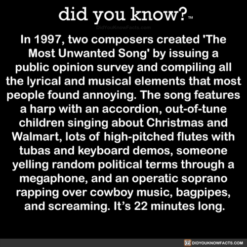 did-you-kno: In 1997, two composers created ‘The Most Unwanted Song’ by issuing a public