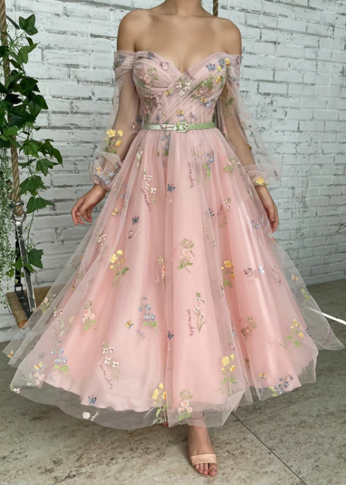 chandelyer:Teuta Matoshi “Flourishing Meadow” and “Pastle Castle” gowns Plum