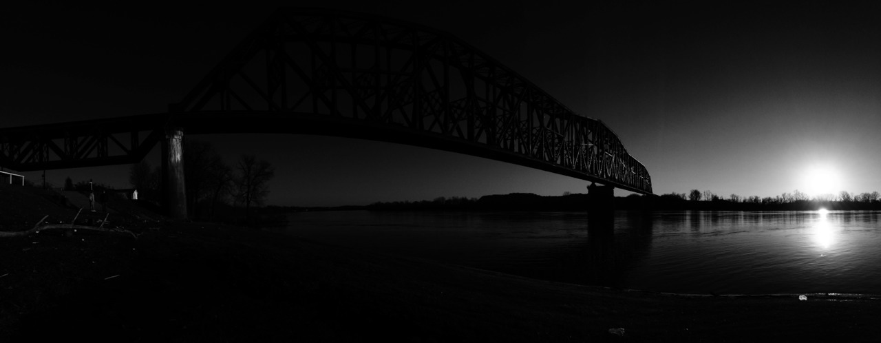 CSX railroad bridge in living color and black & white variations