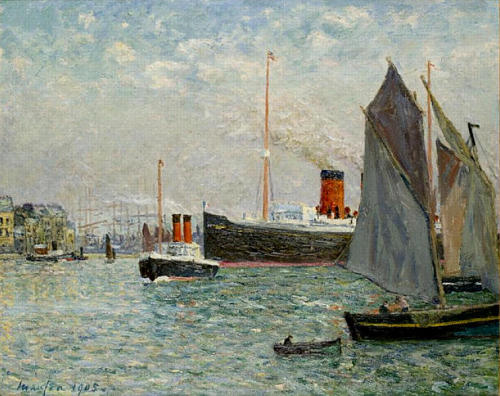 The Transatlantic leaving Port, 1905, Maxime Maufra