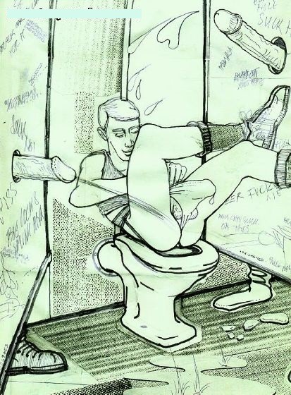 menylonandthings:  At the loo.