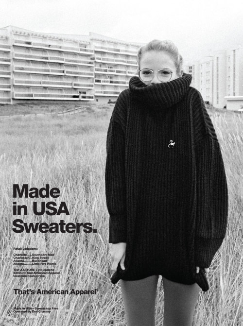 XXX americanapparel:  Made in USA Sweaters. A photo