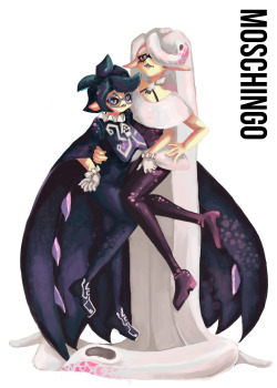 ghost-butts: Co-owners of the affluent design house Moschingo, these deep-sea sisters dress only the most fresh and fancy of Inklings!   The two have even been known to design most of the outfits for the idol Squid Sisters. After all, everyone needs a