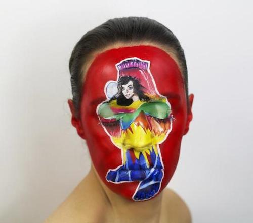 Painted faces showing famous album coversby Natalie Sharp