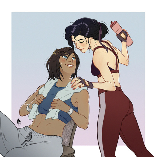 prom-knight: HUZZAH Korrasami workout prints complete! These will be debuting at ECCC for purchase a