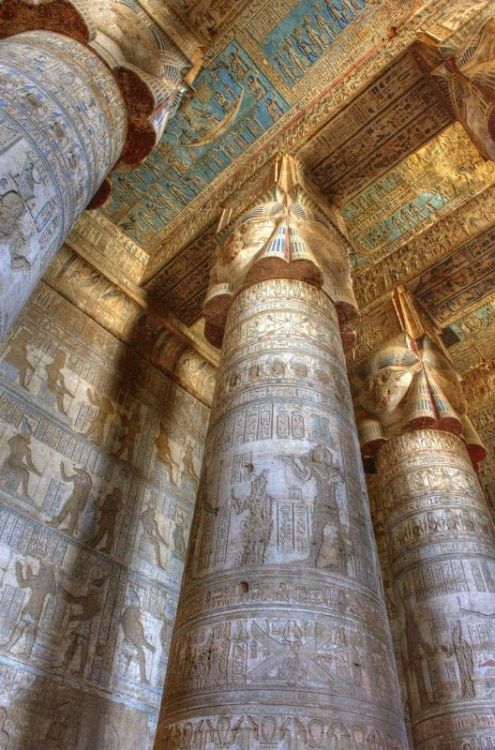 archatlas:      Temple of Hathor’s Perpetual Beauty Scattered throughout modern Egypt are many ancient temples which are famous for their splendor and historical significance. The perfect example of one of these breathtaking displays of luxury is the