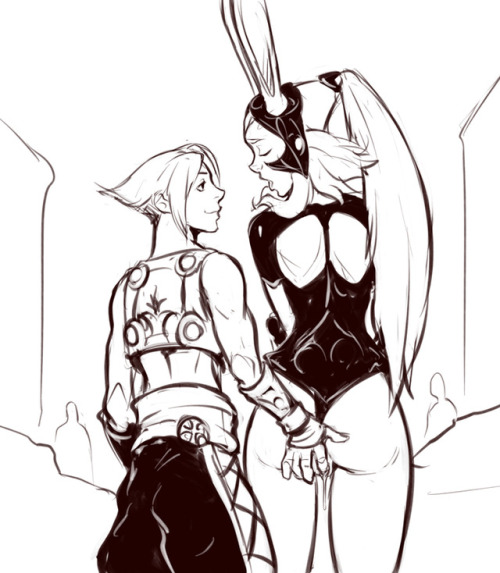 Porn Pics xizrax:  sketch commission of Fran and vaan