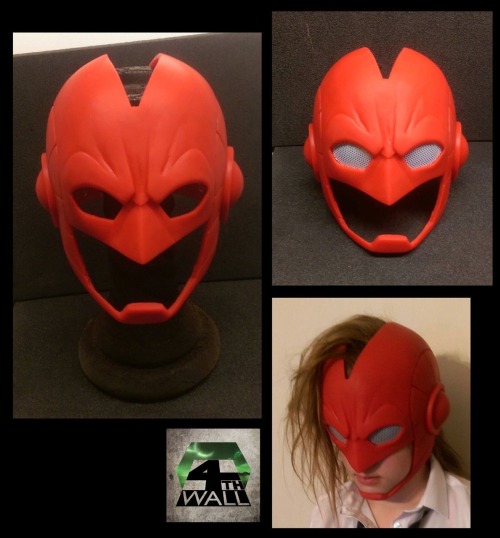 Version 2 of our Captain Marvel Cowl. with and without lenses and modelled (begrudgingly) by my daug