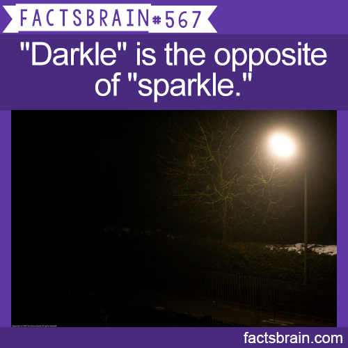 factsbrain:  &ldquo;Darkle&rdquo; is the opposite of &ldquo;sparkle.&quot; - weird, interesting &amp; funny facts