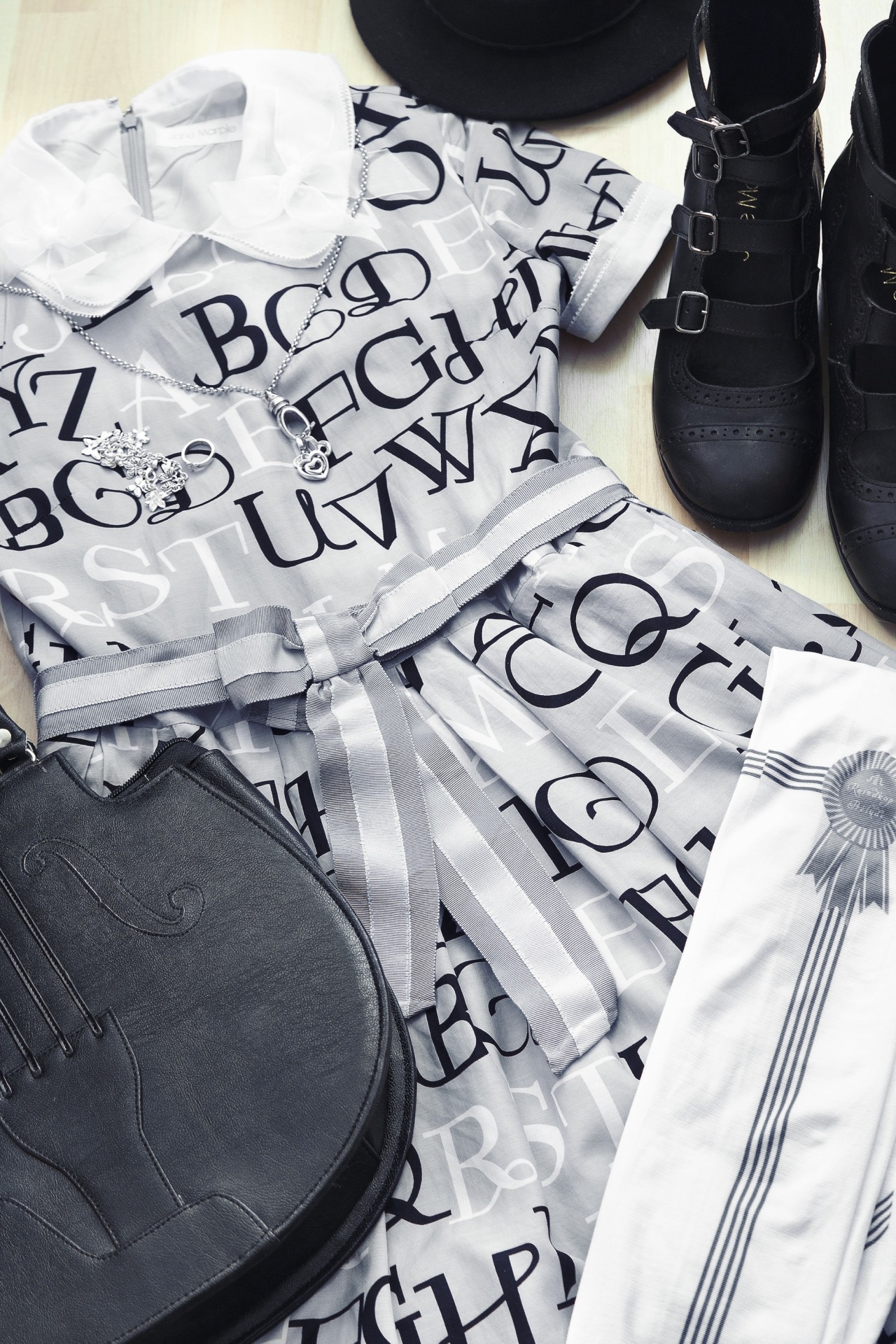 onlyeasy:  This dress is just glorious, and one of the rare examples typography actually