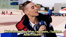 eggplantgifs:Gay dad Adam Rippon talking about his two Chinese-American sons, Nathan