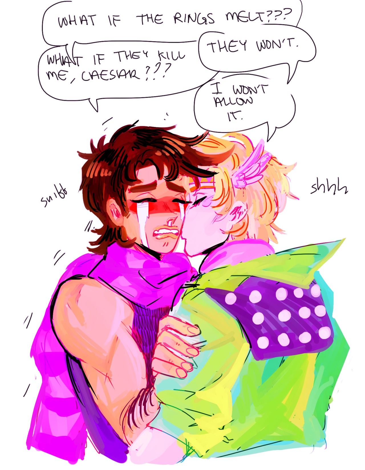 nbremilia:joseph is very anxious and stressed about pillar men stuff but his boyfriend