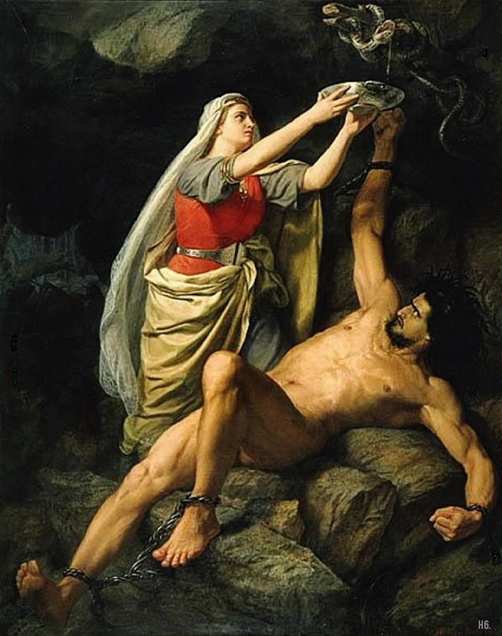 Loki. 1890.  Marten Eskil Winge. Swedish. 1825-1896. oil on canvas. 