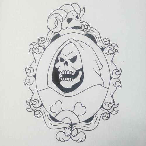 I’m wicked excited to be tattooing this tomorrow.  Thank you thank you thank you. #art #drawing #skeletor #apprentice #tattooapprentice #artistsoninstagram #artistsontumblr  (at Raven’s Eye Ink)