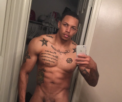 Dominicanblackboy:  Pa Sexy Hot Fat Tatted Ass Got A Fat Delicious Dick Between His