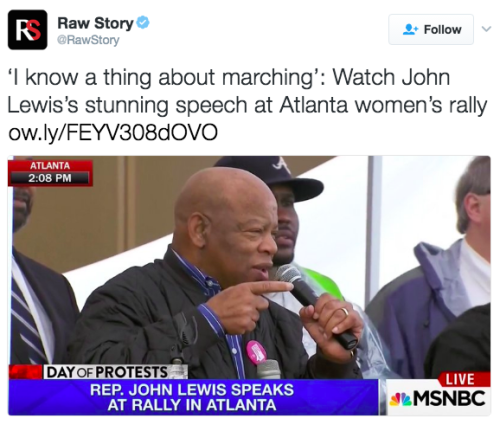 adreadfulidea: the-movemnt: Civil rights icon John Lewis declares he’s “ready to march a